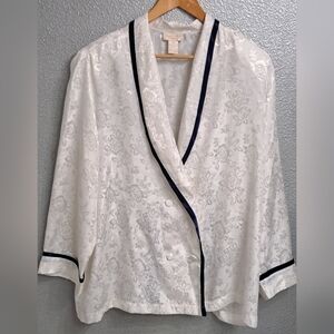 Vintage Inner Most Double Breasted Rose Embossed Night Shirt   Size XL